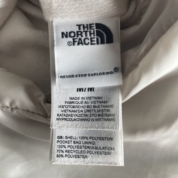 The North Face Women M Mossbud Insulated Reversible Vest Cream Brown Granolagirl - Picture 7 of 10